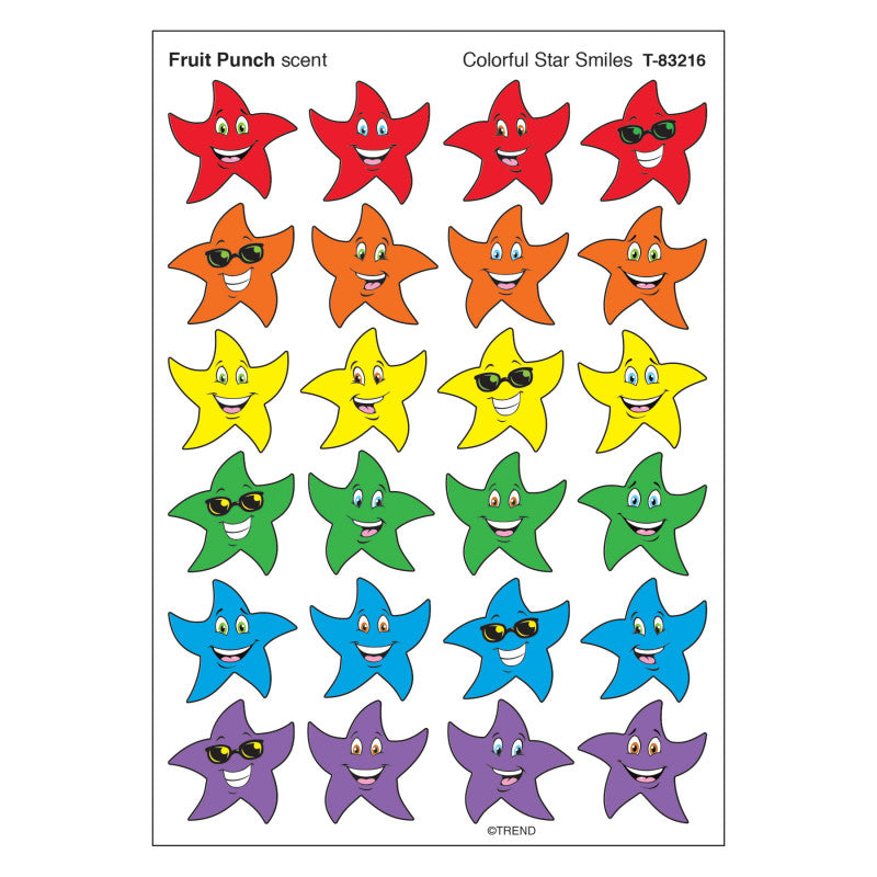 Colorful Star Smiles/Fruit Punch Stinky Stickers&reg;, 96 ct.