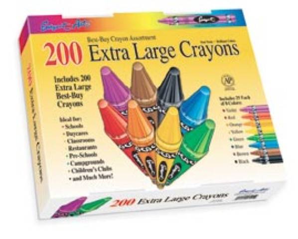 Sargent Art 200-Count Extra Large Crayon, Best Buy Assortment 55-3245
