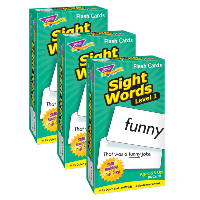Sight Words &ndash; Level 1 Skill Drill Flash Cards, 3 Packs