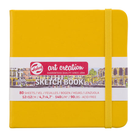 Sketchbook, 80 Sheets, 90lbs, Golden Yellow Cover, 4.7" x 4.7" 32a7d8989831d9c97e424cc7404978faaec46d93