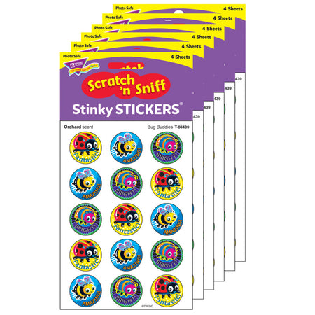 Bug Buddies/Orchard Stinky Stickers&reg;, 60 Per Pack, 6 Packs