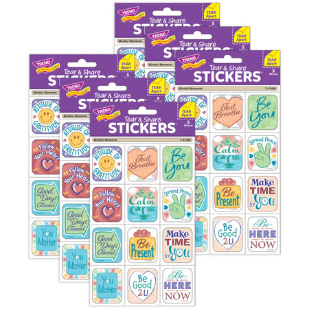 Mindful Moments Tear & Share Stickers&trade;, 60 Per Pack, 6 Packs