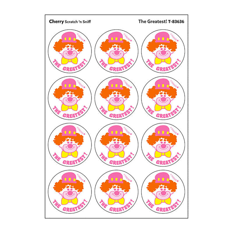 The Greatest!/Cherry Scent Retro Scratch 'n Sniff Stinky Stickers&reg;, 24 ct.