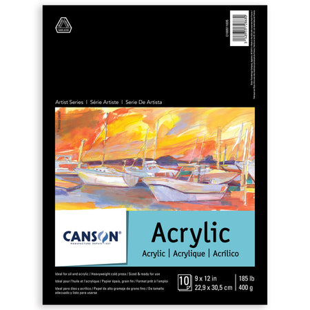 Artist Series Acrylic Pad, Foldover Binding, 10 Sheet, 9x12 inch, 1 Count