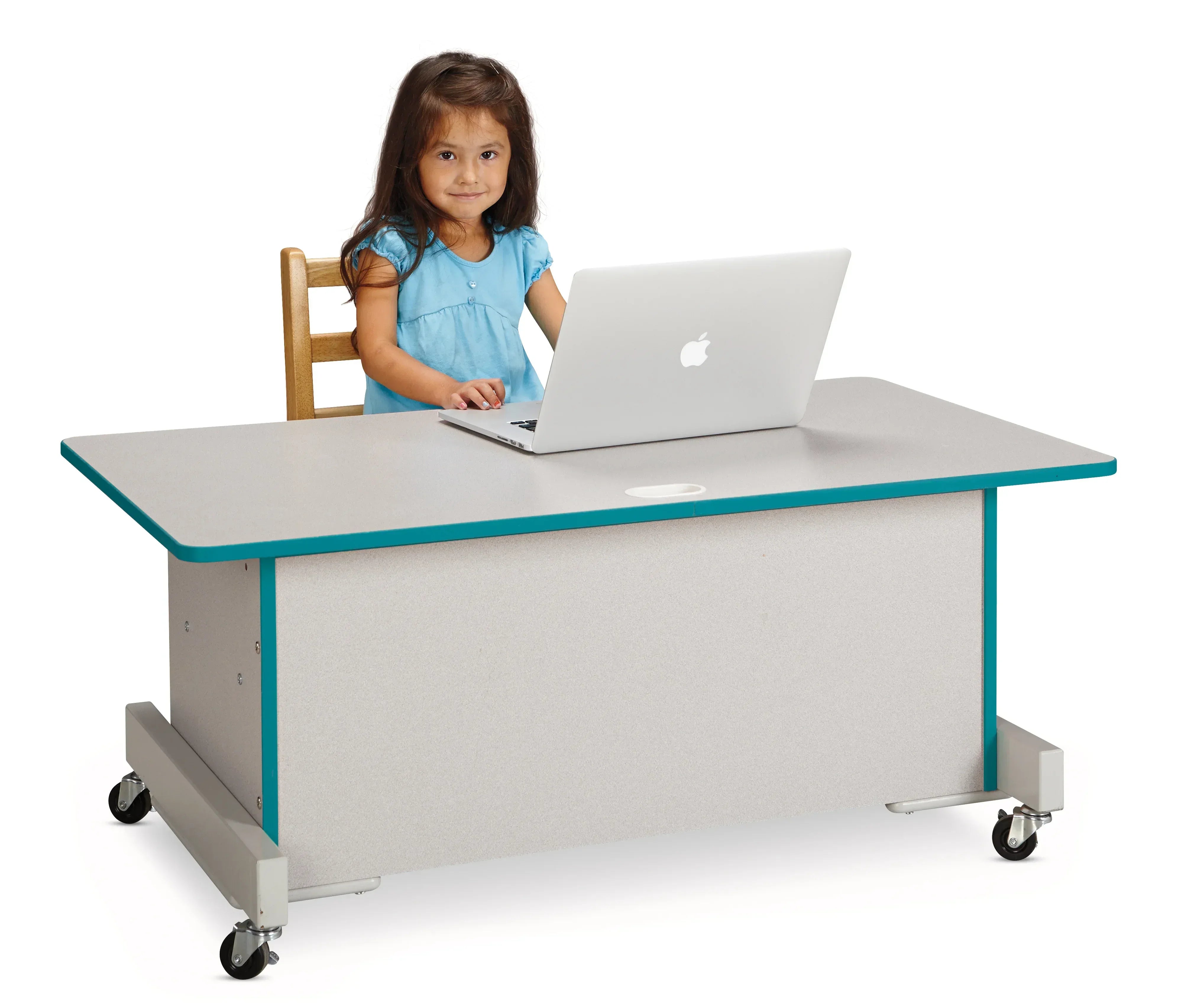 Rainbow Accents® Apollo Single Computer Desk - Teal