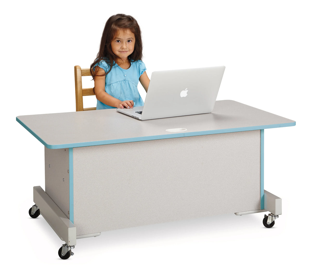 Rainbow Accents® Apollo Single Computer Desk - Coastal Blue