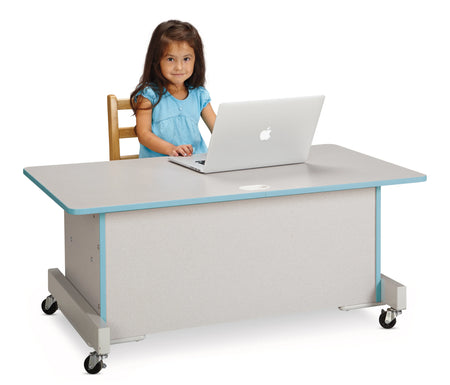 Rainbow Accents® Apollo Single Computer Desk - Coastal Blue