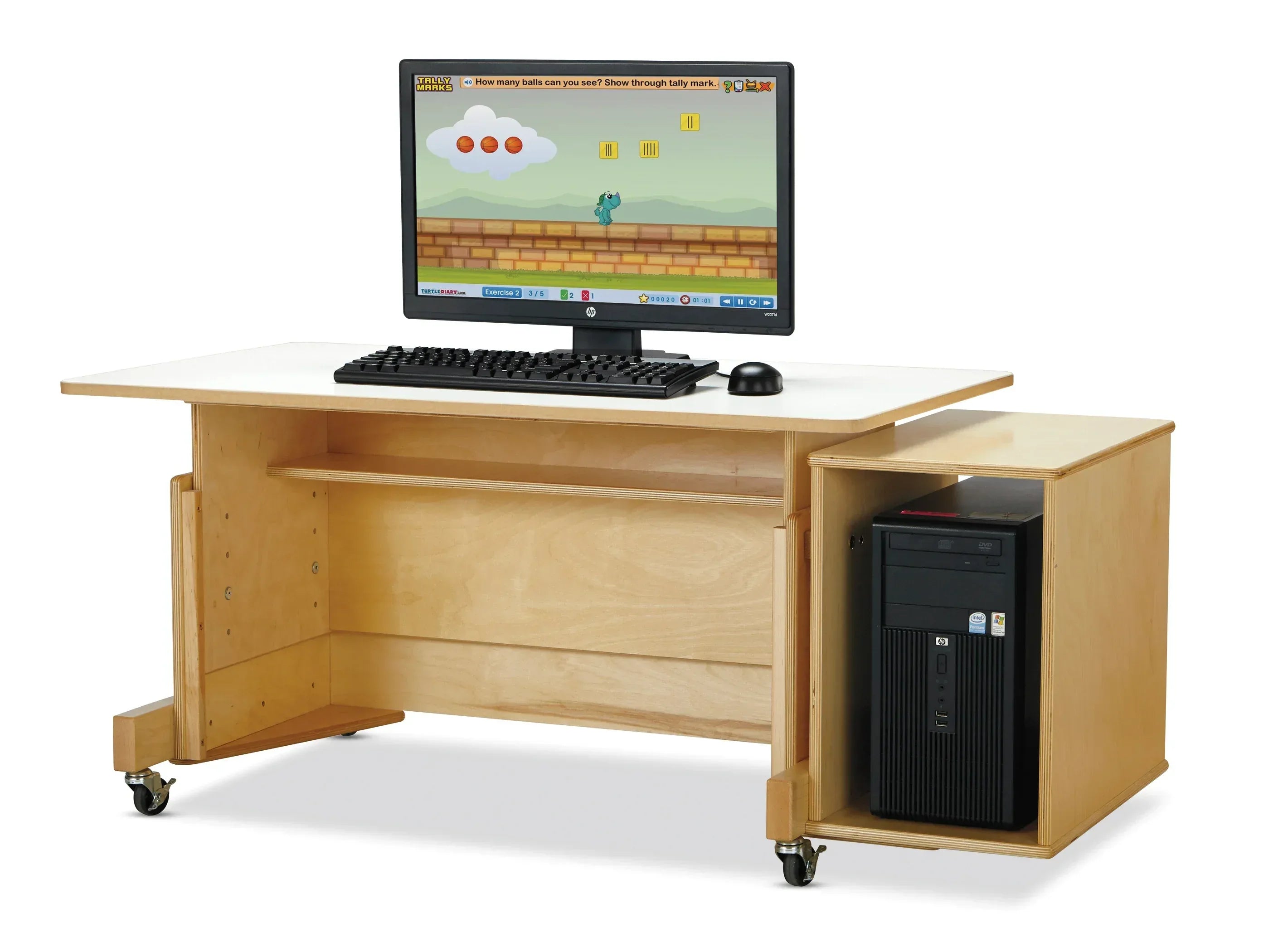 Jonti-Craft® Apollo Single Computer Desk - Maple Top