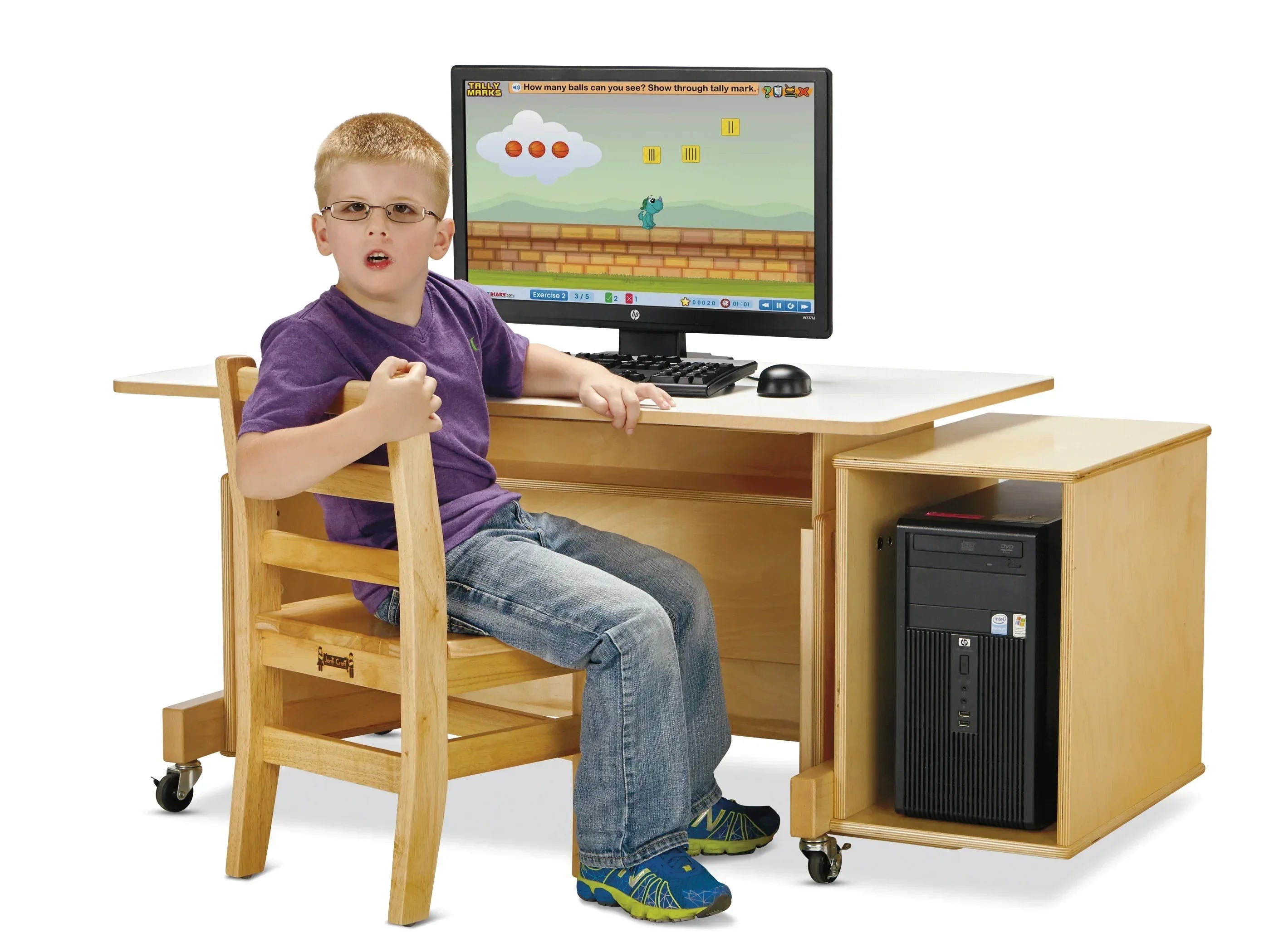Jonti-Craft® Apollo Single Computer Desk - White Top