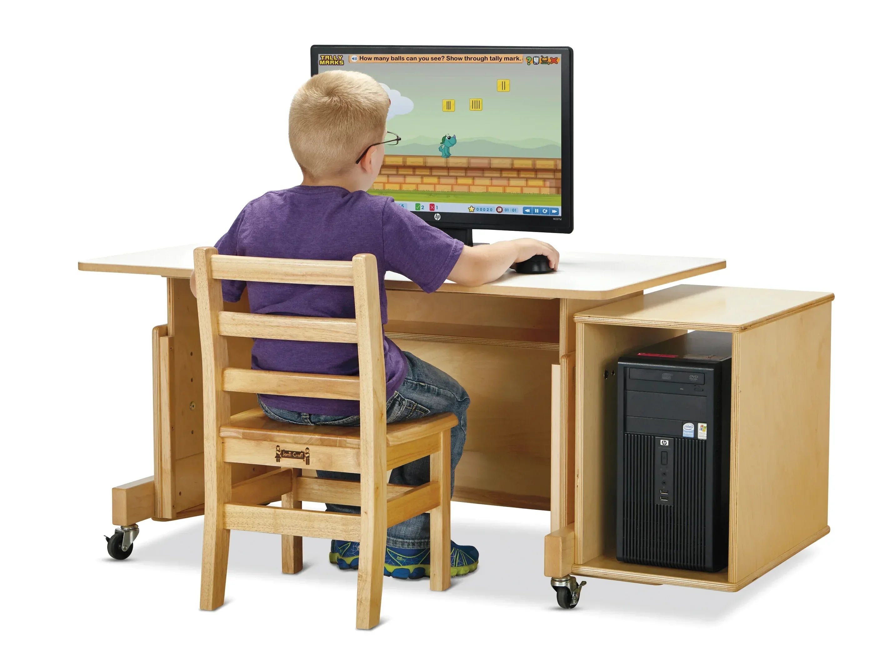 Jonti-Craft® Apollo Single Computer Desk - White Top