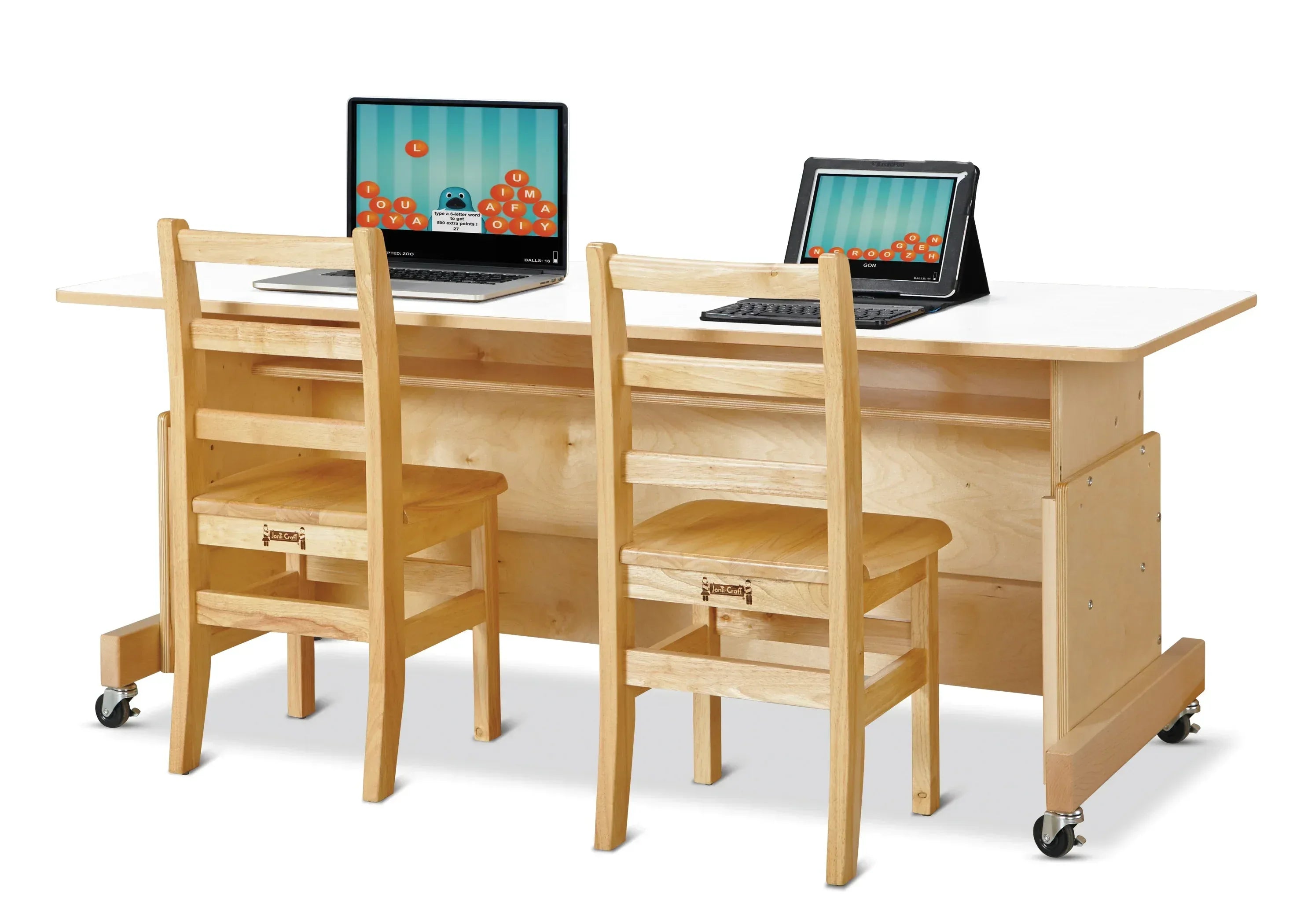 Jonti-Craft® Apollo Double Computer Desk - Maple Top
