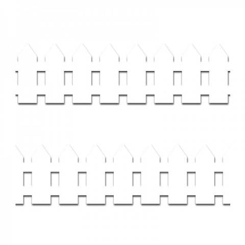 Hygloss Classroom Die Cut, White Fence Border, 3 x 36-Inch 12-Pack, 33605