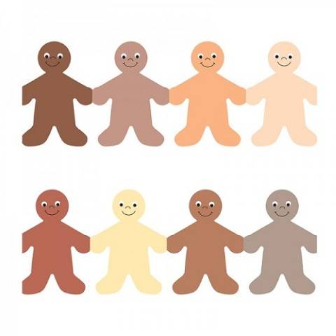 Hygloss Classroom Die Cut, Multicultural People Border, 3 x 36-Inch 12-Pack, 33607