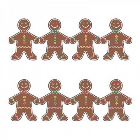 Hygloss Classroom Die Cut, Gingerbread Men Border, 3 x 36-Inch 12-Pack, 33608