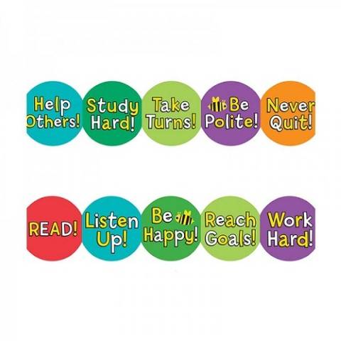 Hygloss Classroom Die Cut Be Your Best Border, 3 x 36-Inch, Blue, 12-Pack, 33612