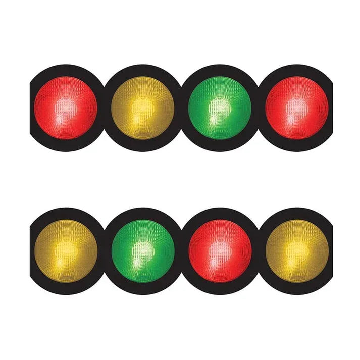 Hygloss Classroom Die Cut, Stop Light Border, 3 x 36-Inch 12-Pack, 33615