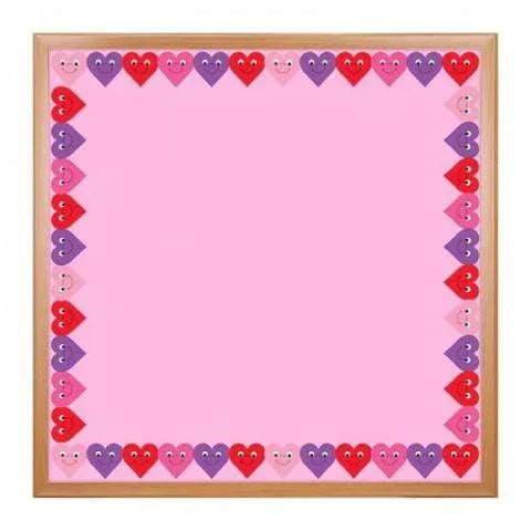 Hygloss Classroom Die Cut, Happy Hearts Border, 3 x 36-Inch 12-Pack, 33618