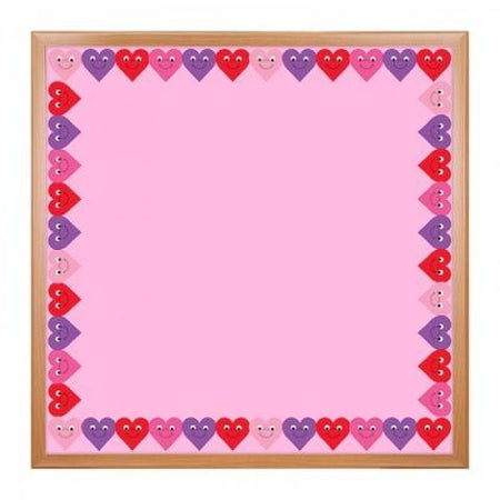 Hygloss Classroom Die Cut, Happy Hearts Border, 3 x 36-Inch 12-Pack, 33618