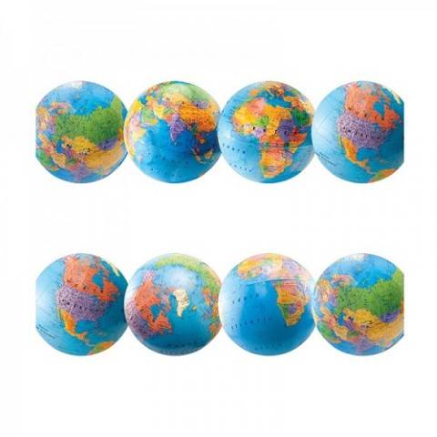 Hygloss Classroom Die Cut, Globes Border, 3 x 36-Inch 12-Pack, 33619