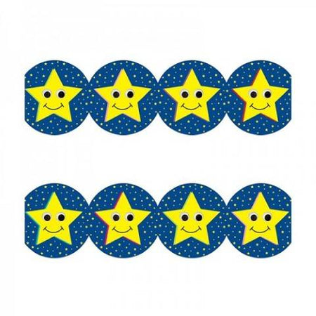Hygloss Classroom Die Cut, Smiling Stars Border, 3 x 36-Inch 12-Pack, 33620