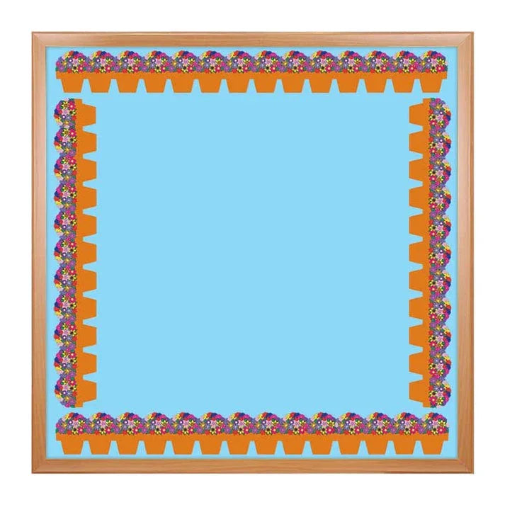 Hygloss Classroom Die Cut, Flower Pot Border, 3 x 36-Inch 12-Pack, 33636
