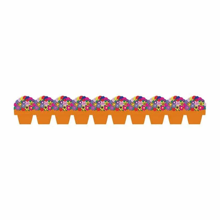 Hygloss Classroom Die Cut, Flower Pot Border, 3 x 36-Inch 12-Pack, 33636