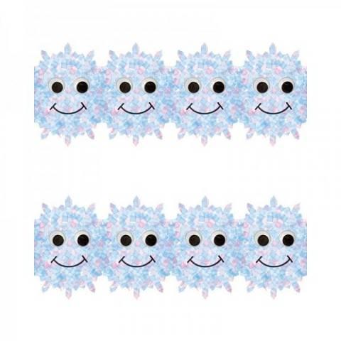 Hygloss Classroom Die Cut, Happy Snowflakes Border, 3 x 36-Inch 12-Pack, 33637