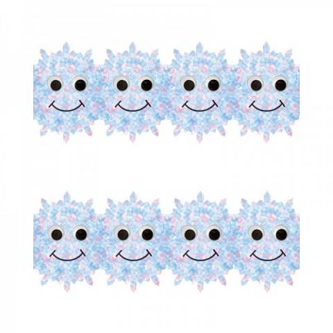Hygloss Classroom Die Cut, Happy Snowflakes Border, 3 x 36-Inch 12-Pack, 33637