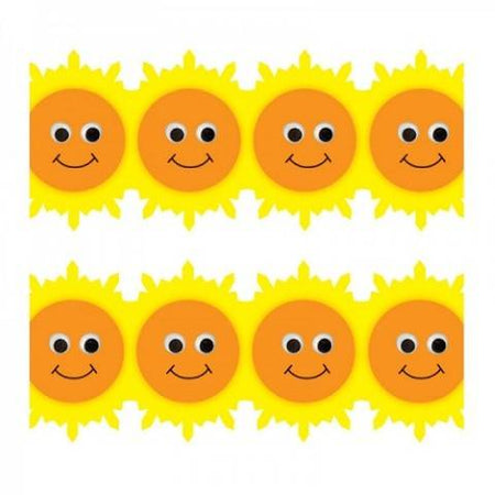 Hygloss Classroom Die Cut, Happy Suns Border, 3 x 36-Inch 12-Pack, 33639