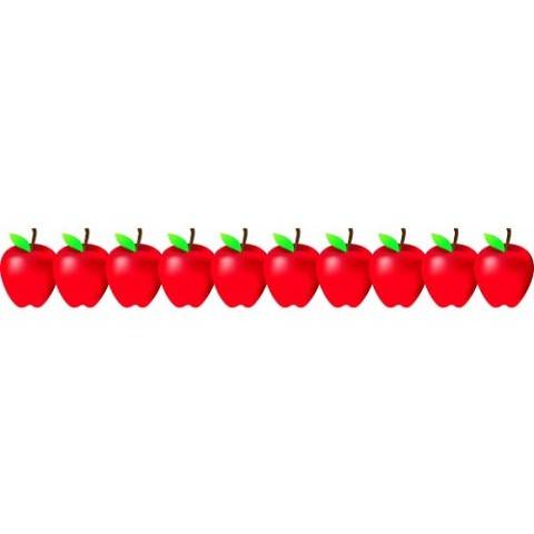 Hygloss Classroom Die Cut, Red Apples Border, 3 x 36-Inch 12-Pack, 33648