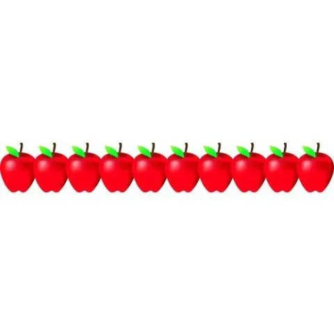 Hygloss Classroom Die Cut, Red Apples Border, 3 x 36-Inch 12-Pack, 33648
