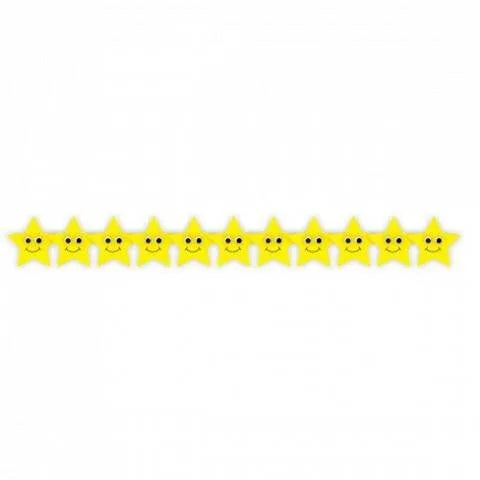 Hygloss Classroom Die Cut, Happy Yellow Stars Border, 3 x 36-Inch 12-Pack, 33653