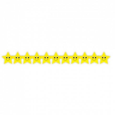 Hygloss Classroom Die Cut, Happy Yellow Stars Border, 3 x 36-Inch 12-Pack, 33653