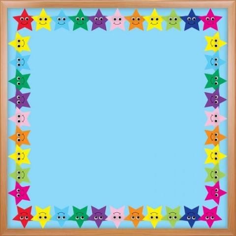 Hygloss Classroom Die Cut, Happy Multicolor Stars Border, 3 x 36-Inch 12-Pack, 33655