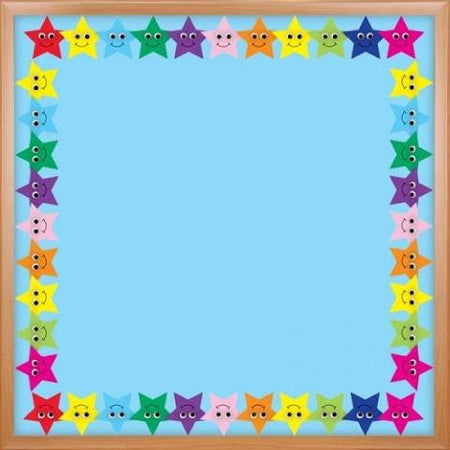 Hygloss Classroom Die Cut, Happy Multicolor Stars Border, 3 x 36-Inch 12-Pack, 33655