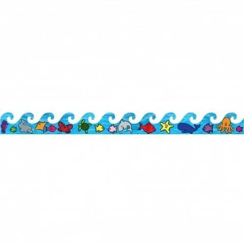 Hygloss Classroom Die Cut, Sea Life Ocean Waves Border, 3 x 36-Inch 12-Pack, 33656
