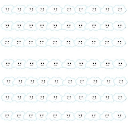 Hygloss Classroom Die Cut Happy Cloud Border, 3 x 36-Inch, 12-Pack
