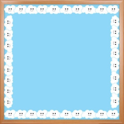 Hygloss Classroom Die Cut Happy Cloud Border, 3 x 36-Inch, 12-Pack