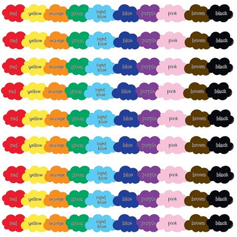 Hygloss Classroom Die Cut Paint Splotch Border, 3 x 36-Inch, 12-Pack