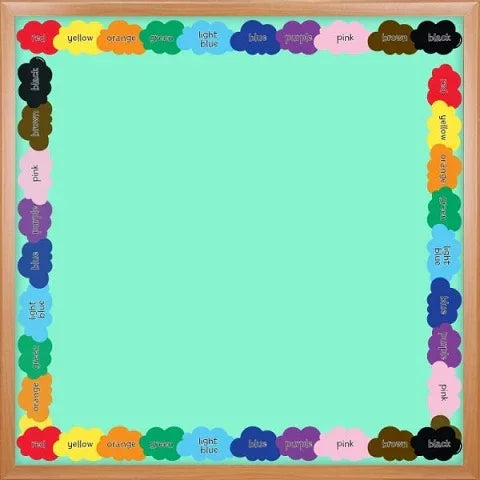 Hygloss Classroom Die Cut Paint Splotch Border, 3 x 36-Inch, 12-Pack