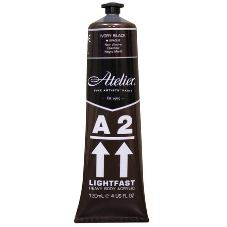 A2 Heavy Body Lightfast Artist Acrylic, 4 oz., Ivory Black