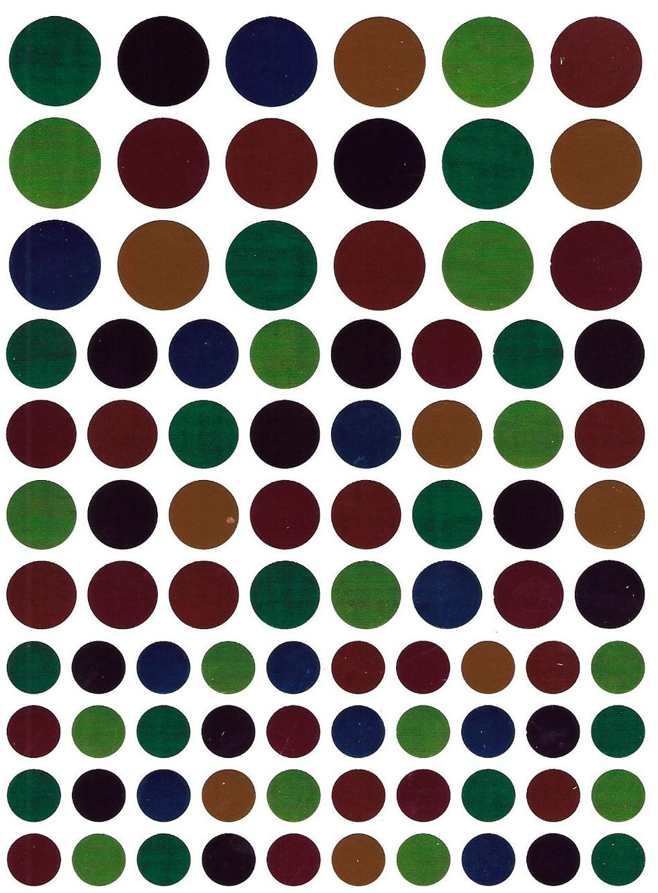 Metallic colored Round Stickers Assorted Sizes  & Colors 25 sheets