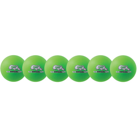 Rhino Skin&reg; 6-Inch Low Bounce Dodgeball Set, Neon Green, Set of 6
