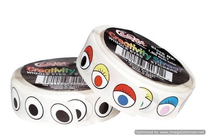 Chenille Kraft Wiggle Eyes Stickers 1000 Pieces Multi-Color