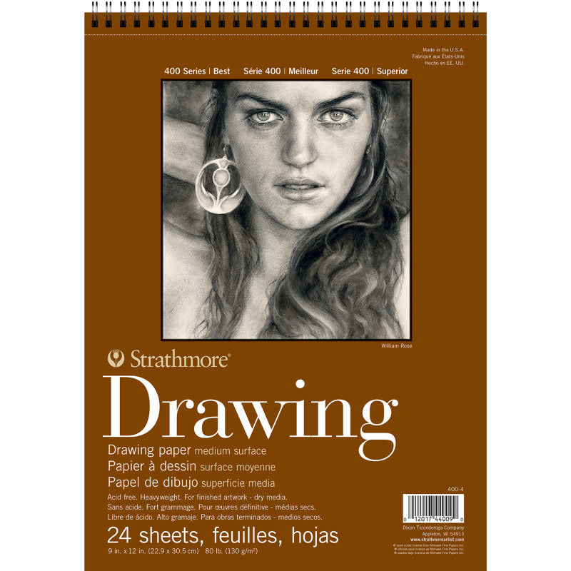 400 Series Drawing Pad, Smooth Finish, Wire Binding, 24 Sheet, 9x12 inch, 1 Count