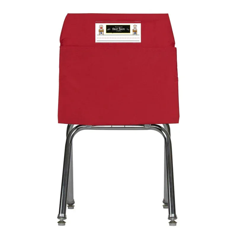 Small Chair Pocket Classroom Storage Organizer - 12 inch, Red