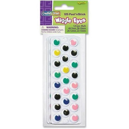 Peel & Stick Wiggle Eye Sheets - 125 Pieces Assortment colors