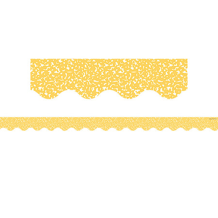 Composition Yellow Scalloped Border Trim, 35 Feet