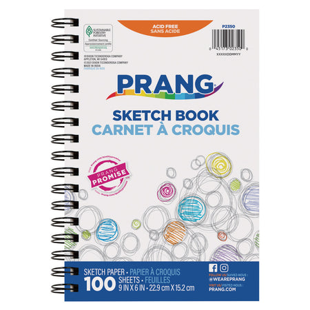 Prang&reg; Sketch Book, Beginner Weight, 9" x 6", 100 Sheets