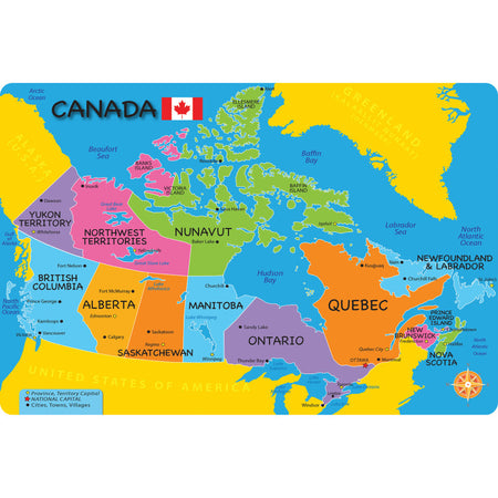 Smart Poly&trade;, The Original Fun Mat&trade;, Welcome Mat, 15.5" x 23.5", Canada Map